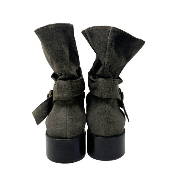 Garnet Hill Jemma Leather Pull On Boots Gray Size 8.5 - Picture 6 of 10